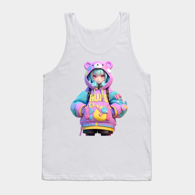 AKBLM - GIRL POWER 女子力 HUJO KUMIKO | KAWAII AKIBA KEI ANIME GIRL Tank Top by AKBLM